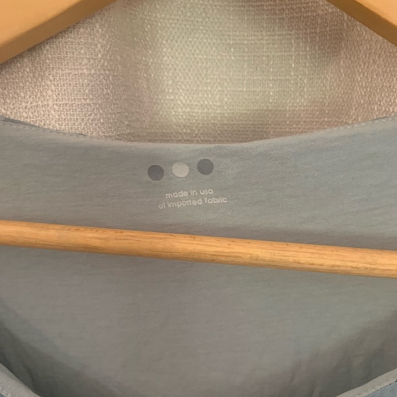 Three Dots dusky blue gray silk blend blouse - Picture 2 of 7